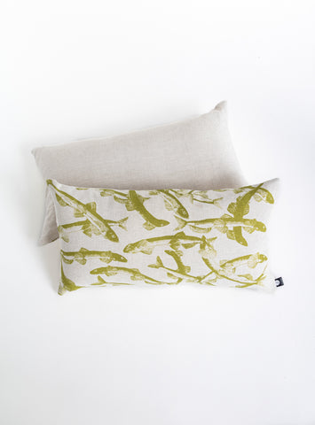 Coussin en lin Motif Capelans vert