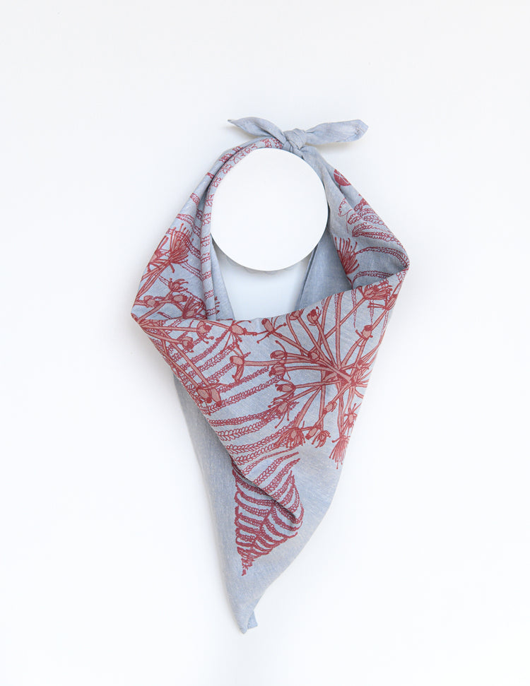 Bandana bleu et rose , plantes indigènes