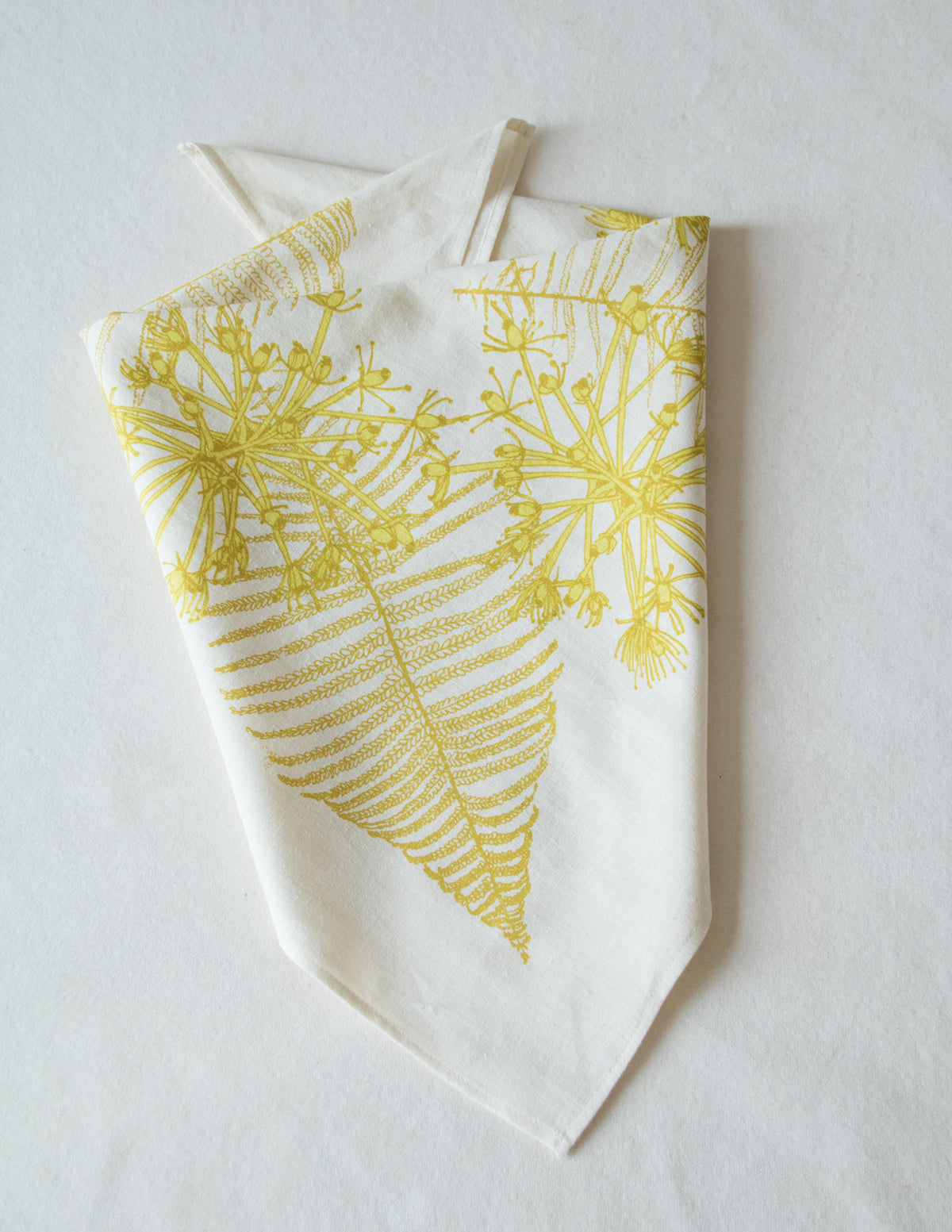 Bandana écru et jaune,  plantes indigènes